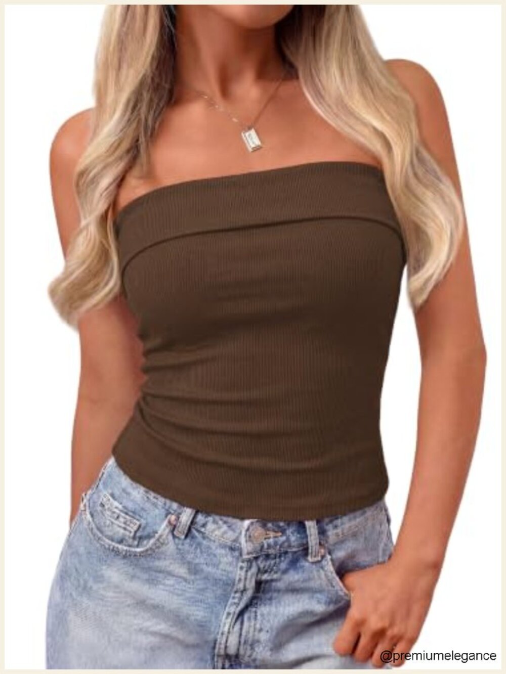 Women's Ribbed Strapless Tube Top Ruched Backless Crop Y2K Going Out